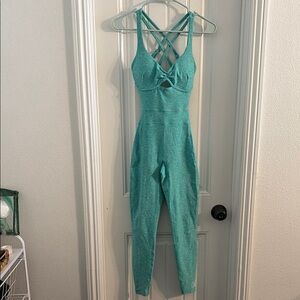 Teal Strappy Jumpsuit